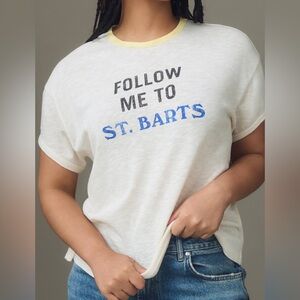 Anthropologie NWT Pilcro Graphic Ringer Tee Women’s Size XL Short Sleeve T-Shirt